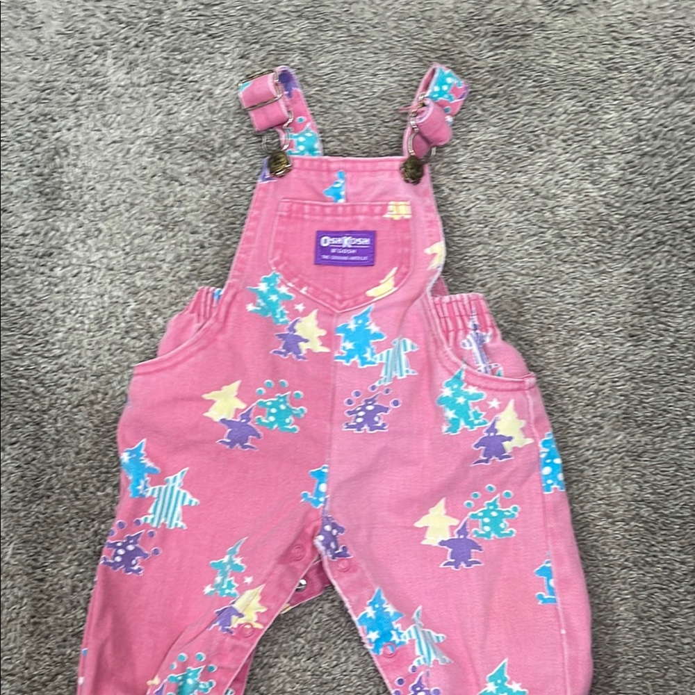 OshKosh B'gosh Pink and Blue Floral Overalls